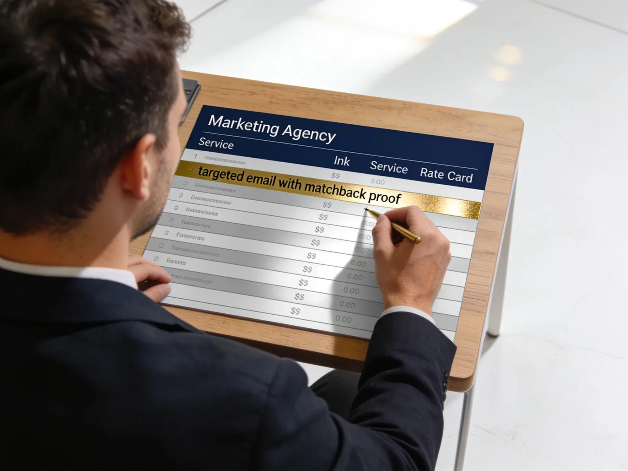 Marketing agency adding targeted email with matchback proof to its service rate card